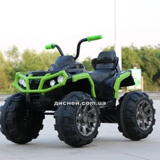 Детский квадроцикл M 3156 EBLR-2-5, кожаное сиденье, черно-зеленый